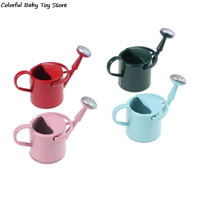 New Arrival 1/12 Metal Watering Can Garden Miniature Decoration For Children Kids Dolls Acces Dollhouse Miniature Furniture