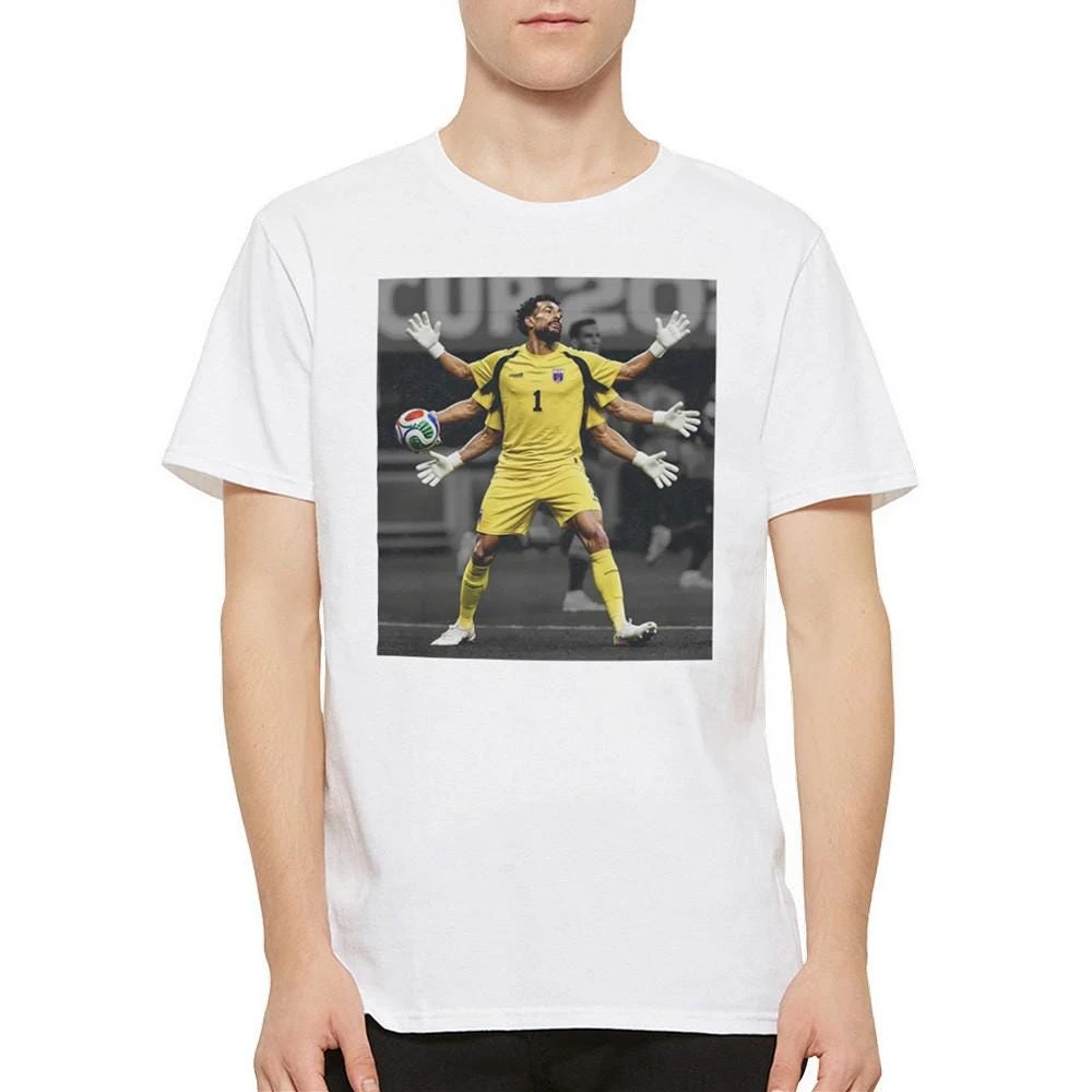 Cape Verde Goalkeeper Vozinha Funny Multi Arms Print T Shirt Men  Soccer Short Sleeve Casual Sports Tee 2 Colors