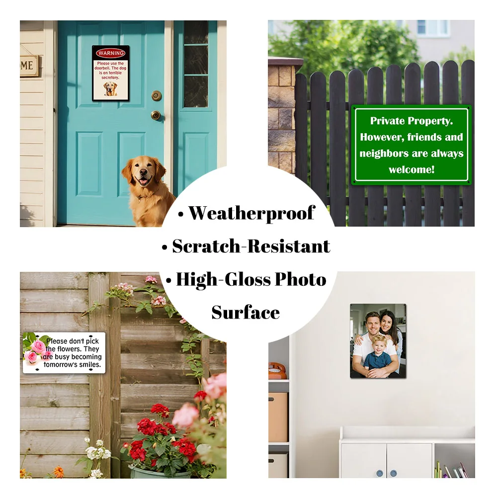 Plaque Aluminium Personnalisée Photo Jardin/Intérieur Imperméable Transfert Thermique