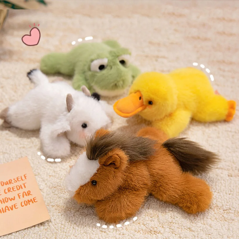 

Boys Girls Frog Little Duck Doll Cow Soft Plushie Horse Plush Toy Cartoon Creative Funny Animal Plush Doll Children's Gift
