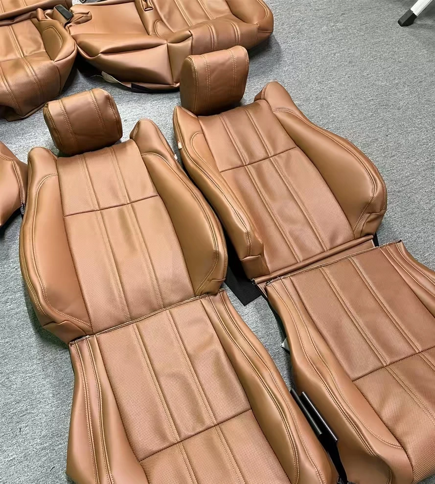 أغطية مقاعد السيارة ذات الحجم المخصص عالي الجودة لسيارة رينج روفر الفاخرة غطاء مقعد جلدي من نسيج نابا