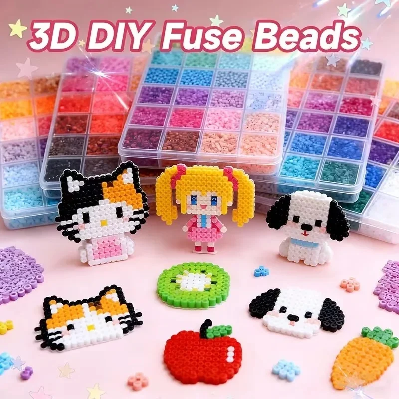 パーラーハマヒューズビーズ-26mm-メルトビーズ-マルチシェード-diy-ピクセルモザイク-ピンセット-ペグボード-アイロンペーパー-手作り-誕生日プレゼント