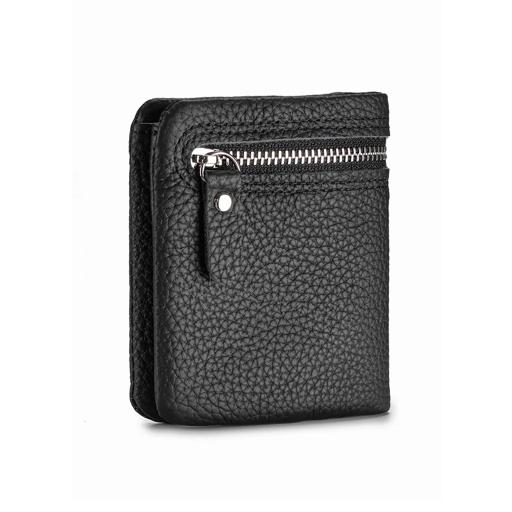 New Woman Short Wallet Design Vertical Zipper Multifunctional Wallet For Women Made Of Soft Cowhide Simple Short Wallet For Men