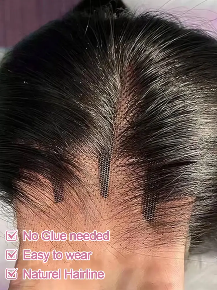 

Парик из натуральных волос с плотностью 300%, предварительно нарезанный, прямой, 7x5, без клея, готовый к ношению, 40-46 дюймов, 13x4, шелковистый фронтальный парик для женщин