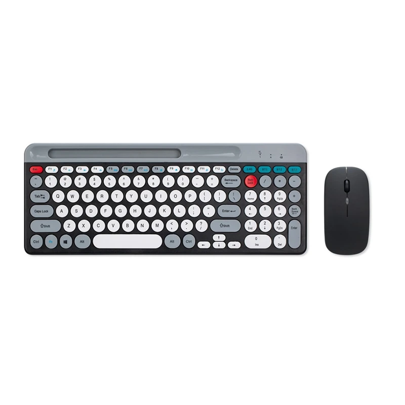 2.4G Wireless Keyboard Mouse Combo Portable Bluetooth Colorful Keyboard Rechargeable Silent for Tablet Laptop Desktop-A09I