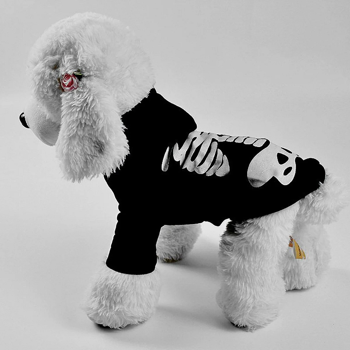 

Glow Dog Clothes Halloween Skull Pattern Pet Costume Jumpsuit for Small Medium Dogs Party Outdoor Play