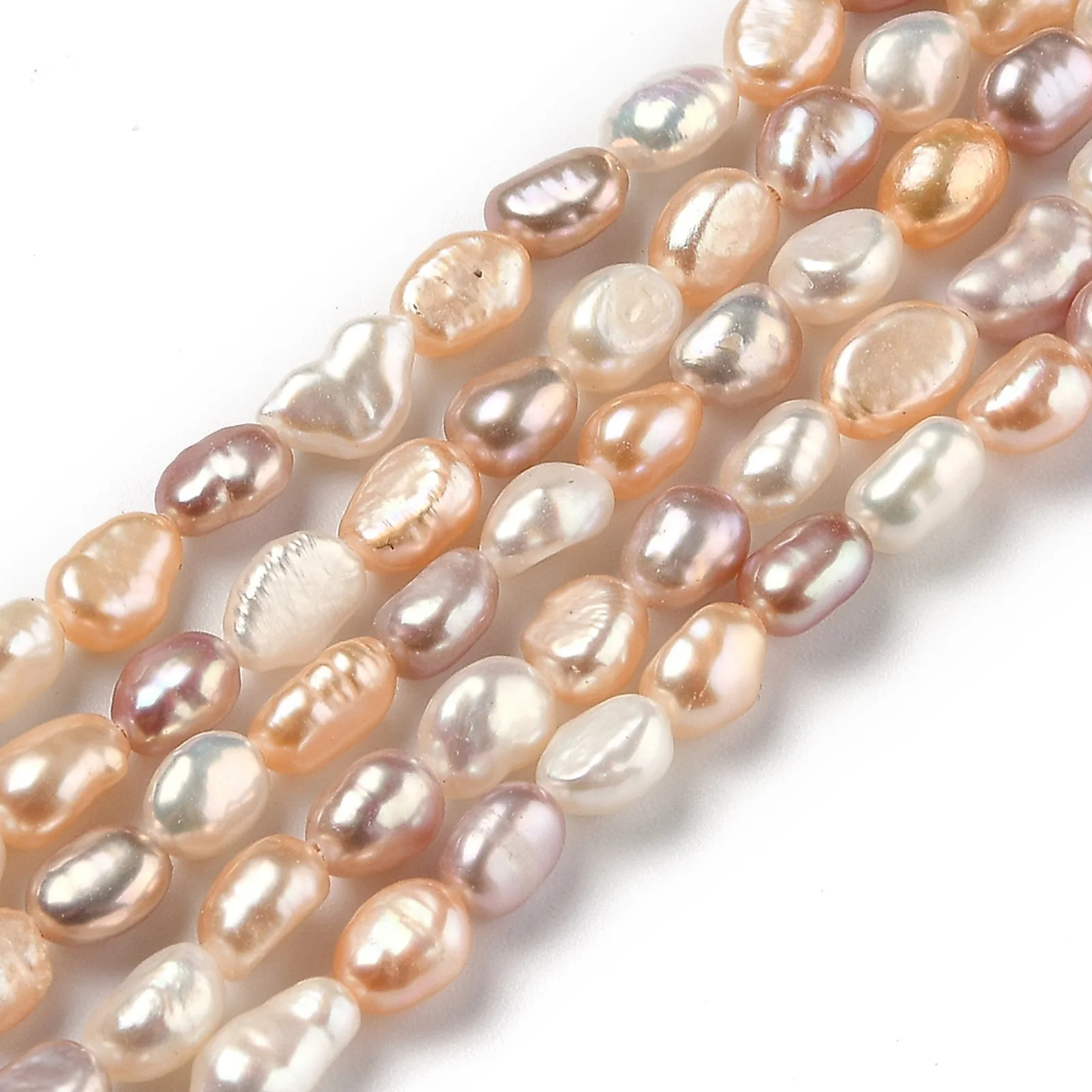 48pcs/strand Natural Cultured Freshwater Pearl Beads Rice Shape Dyed Loose Beads 6~9x4.5~6mm For Pearl Handmade Jewelry Making