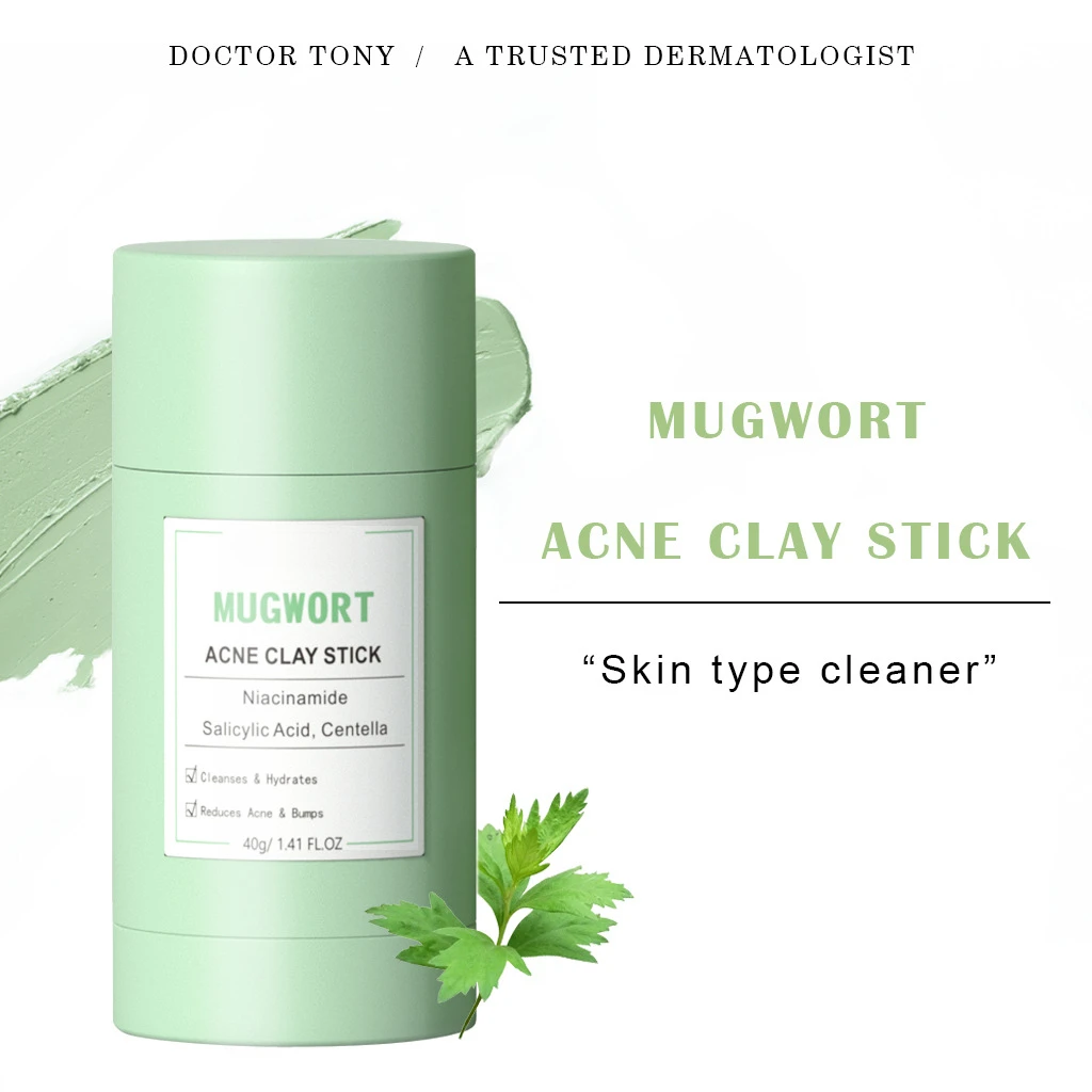 Mugwort Mud Mask Stick cleanses and improves acne skin Deep cleaning Hydrate and moisturize Skin care