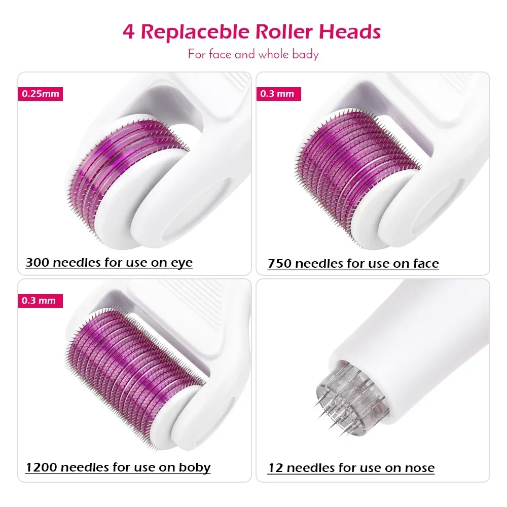 DRS 4/5/6 en 1 Derma Roller Micro Needle Roller Kit Micro Aiguilles Titane Microneedle Mezoroller Machine Soins de la Peau Rajeunissement Traitement