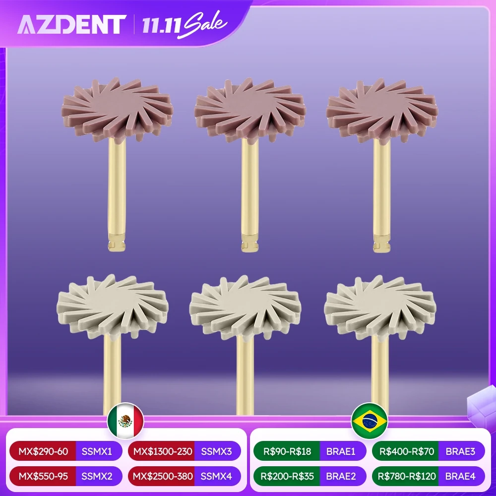 

6 шт./кор. AZDENT стоматологический композитный полировальный круг, предварительная полировка, глянцевая полировка 135 ° C Автоклавируемый