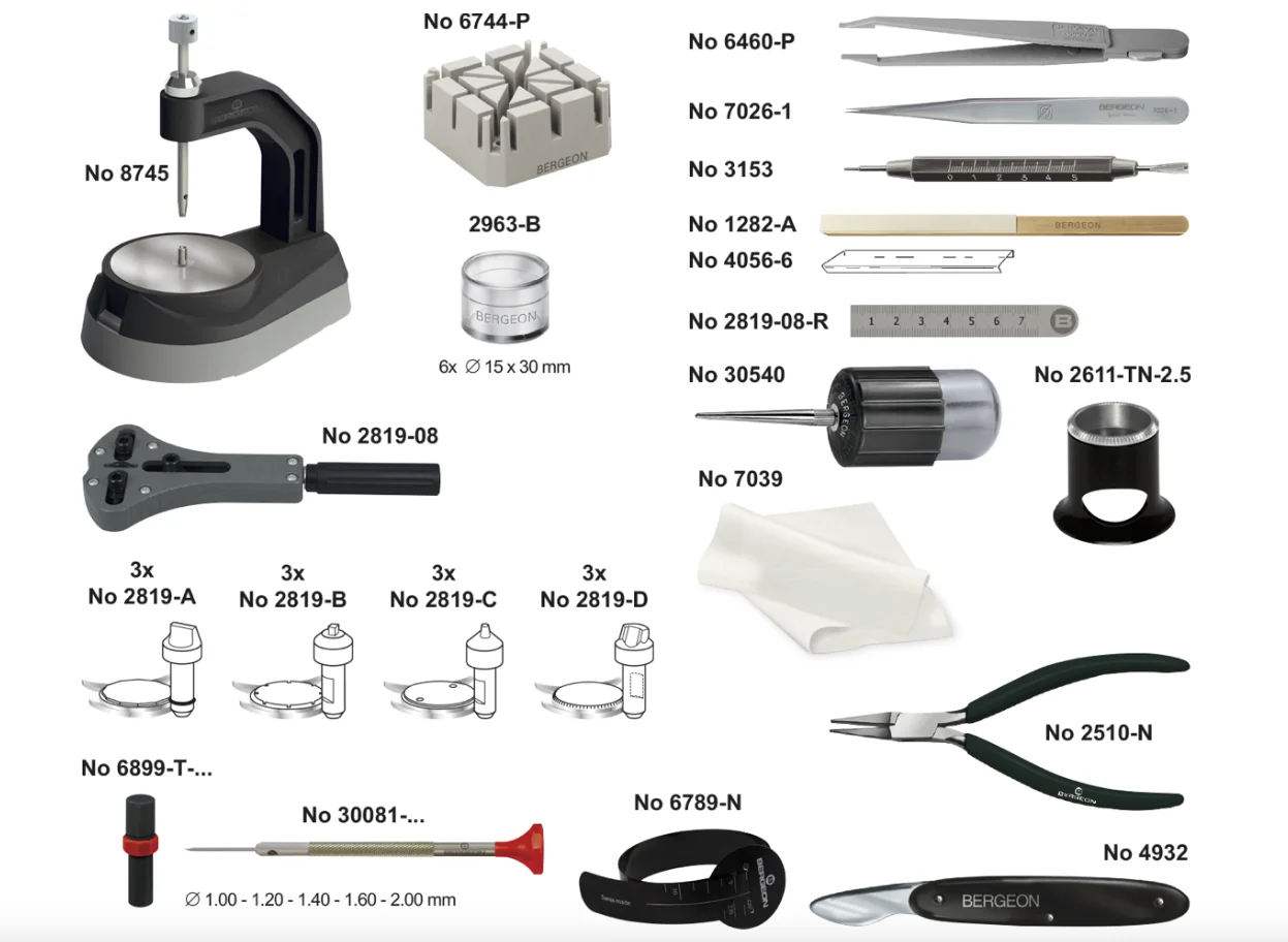 BERGEON 7815 Master Service Watch Tool Case Kit Bracelet Screwdriver Watch Repair