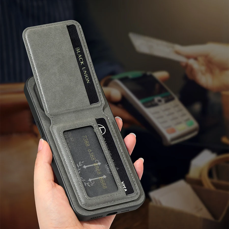 Wallet Card Holder Phone Case for Xiaomi 17 Magnet Cover Leather For Mag-safe Stand Shell Funda - view 3