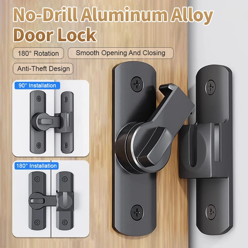 

Дверная защелка Nohole из алюминиевого сплава, дверная защелка для ванной комнаты, замок для раздвижной двери, мебельная дверная защелка