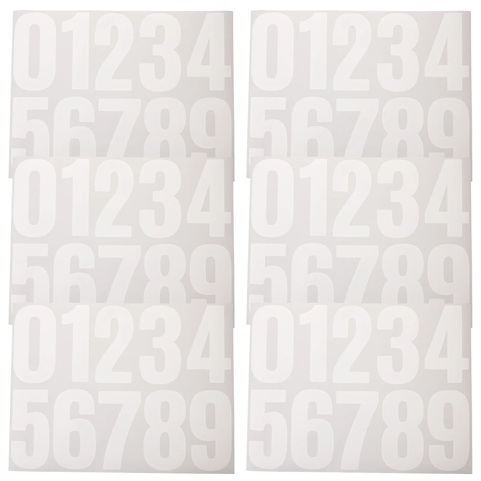 6 Sheets 4 Inch Digital Stickers White Address Numbers for Outside Mailbox Trash Can Waterproof Self Adhesive Number Decals