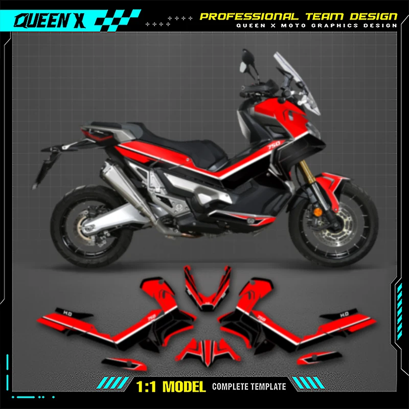 Queen X MOTOR For Honda X-ADV Adventure 750 2017 2018 2019 2020 Motorcycle Graphics Decals Stickers Kits Number Name Customize