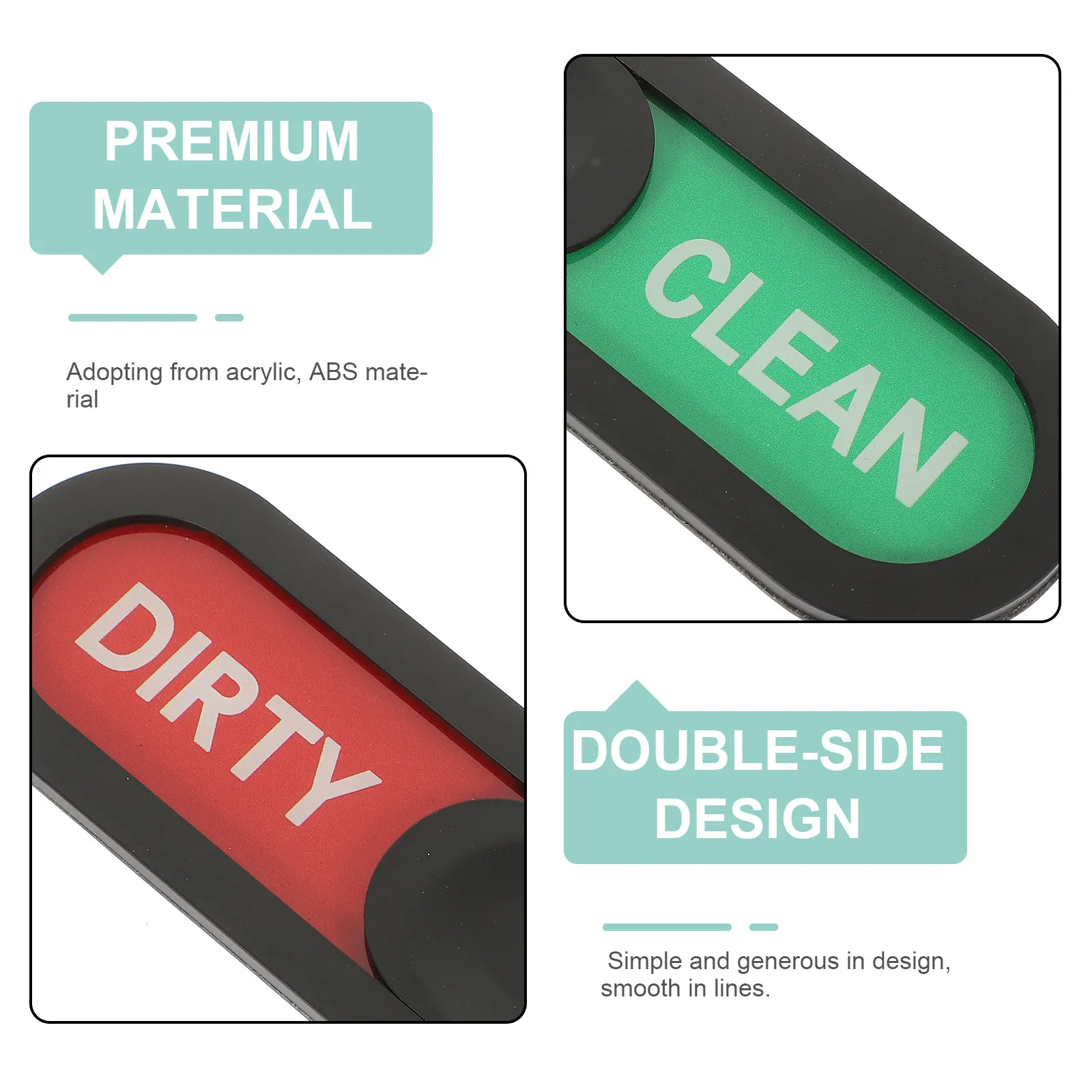 Clean Dirty Sign Sticker Dishwasher Oval Clean Dirty Sign Household Non-Scratching Sliding Indicator for Home kitchen cleaning