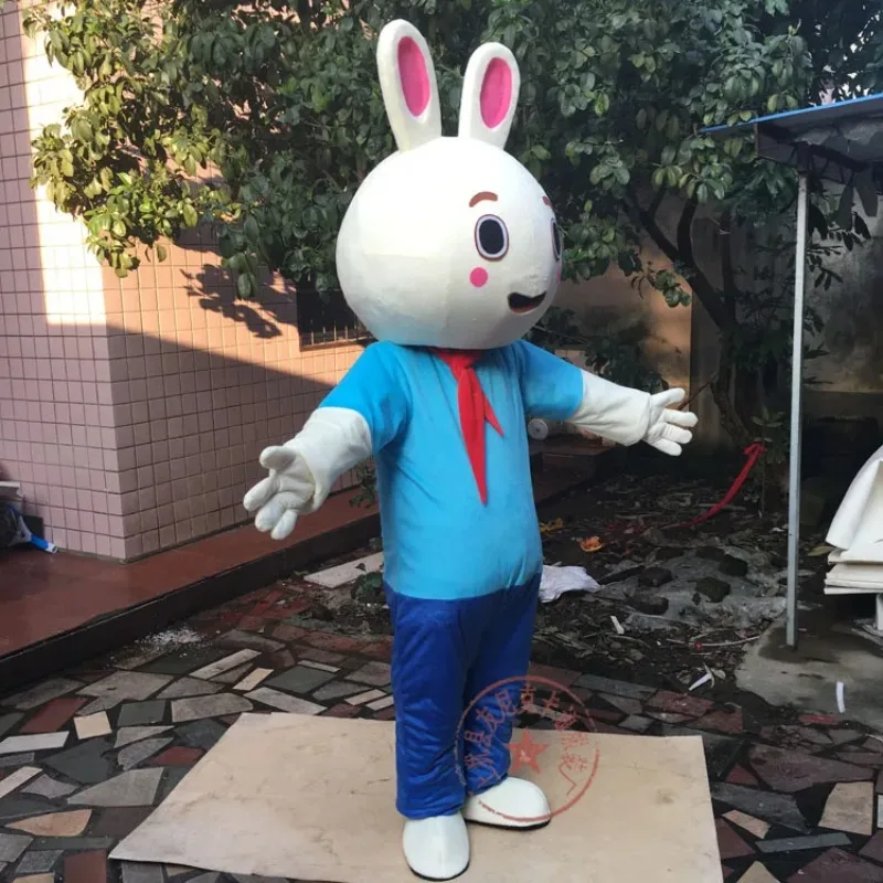 

Lovely White Rabbit cartoon Mascot costume Fancy Dress outfit Christmas Cosplay for Halloween carvinal Party event customzied