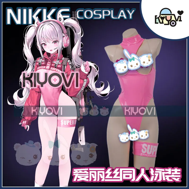 Nikke-alice-女性のためのコスプレコスチューム,勝利の女神,セクシーな衣装,ゲームスーツ,バニーロールプレイ,水着,コート