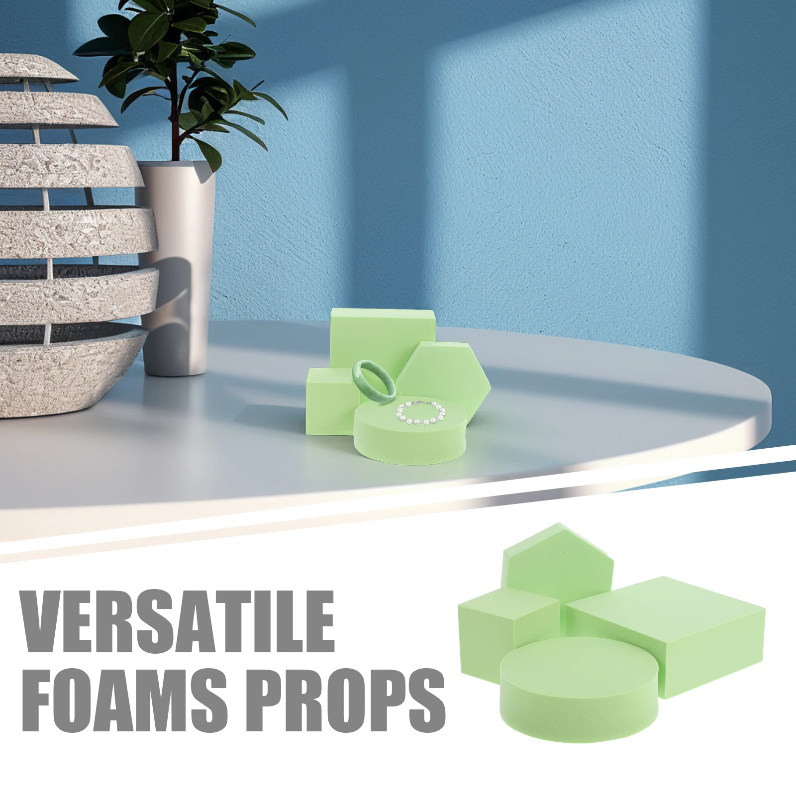 1 set Cube Photography Props Lightweight Polymer Foam Board for Product Photo Backdrop Tabletop Advertising Multifunctional