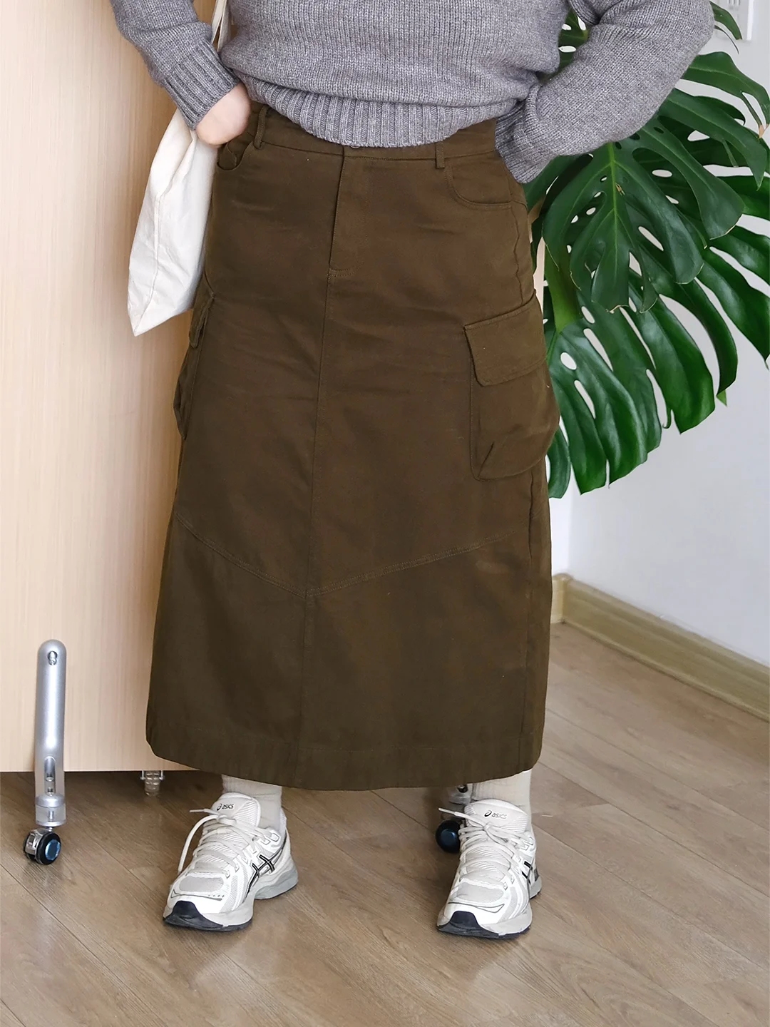 

Юбка Zooobaby020 в корейском стиле, с завышенной талией, А-силуэт, миди, для работы, женская, больших размеров, хлопковая, повседневная, для поездок на работу