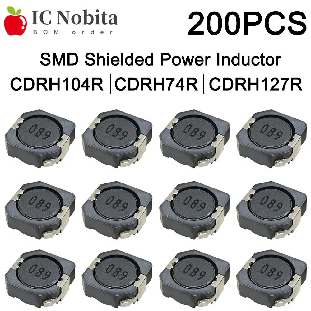 200PCS CDRH104R CDRH74R CDRH127R SMD Shielded Power Inductor 2.2UH 3.3UH 4.7UH 6.8UH 10UH 22 68UH 100UH 150UH 220UH 330UH 470UH
