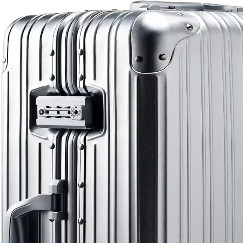 

100% Aluminum Magnesium Alloy Suitcase Rolling Luggage Metal Password Trolley Case 20/26/30 inch Carry on Aluminum Suitcase
