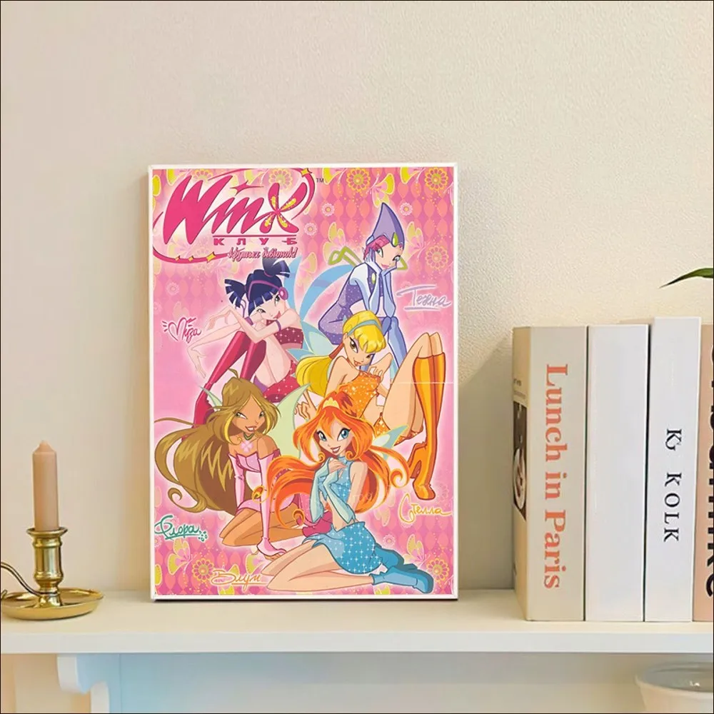 Girl W-Winx Catoon Club Poster Classic Anime Poster Fancy Wall Sticker for Living Room Bar Decoration Decor Art Wall Stickers