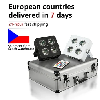 4x18W Led RGBWA UV 6IN1 Batteria a colori Wireless 2.4G Wireless DMX Led Par Light Mini Batteria Luce per feste