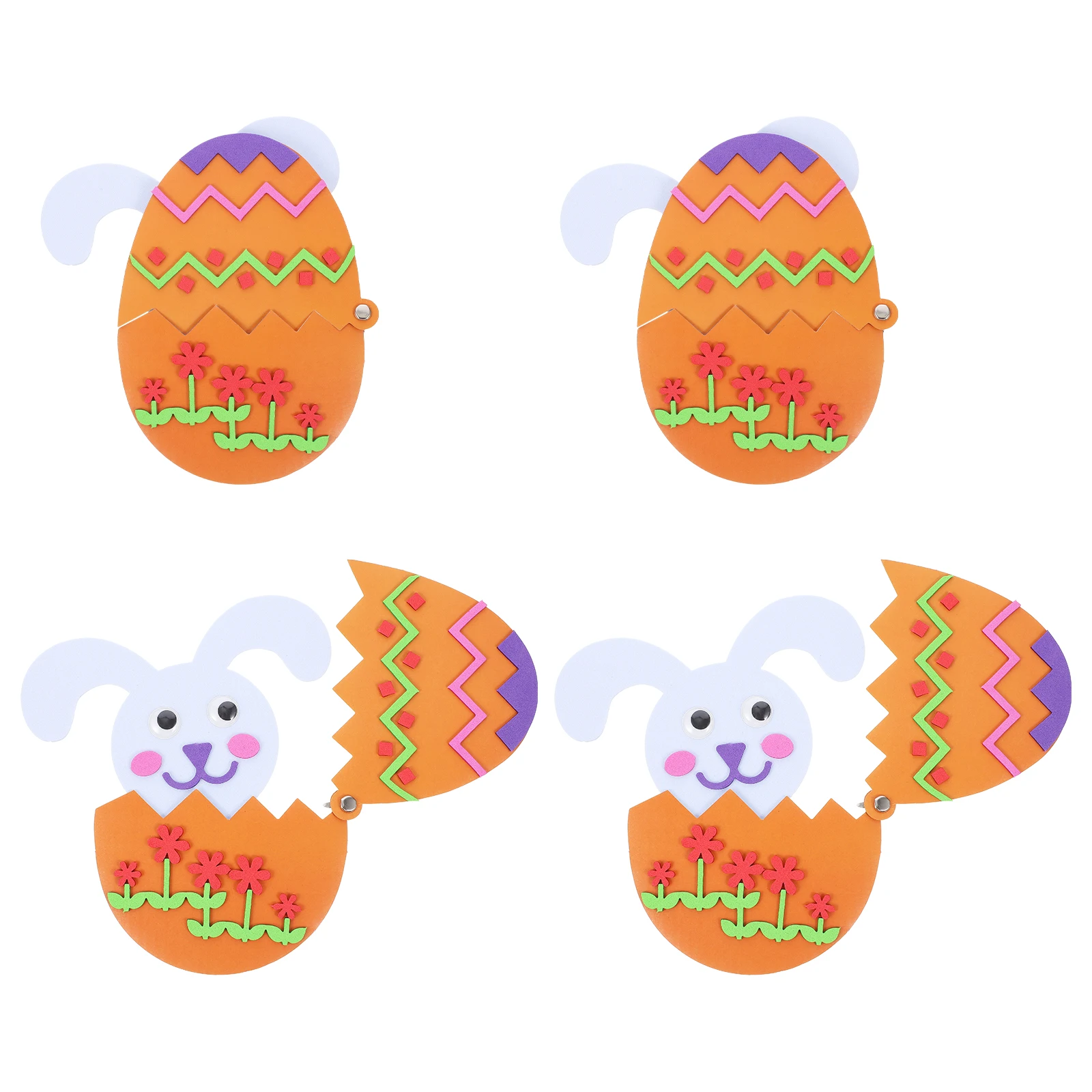 

4 Pcs Easter Egg Making Materials DIY Craft Kits Kids Projects Paper Quality Easter Theme Gifts Improve Creativity