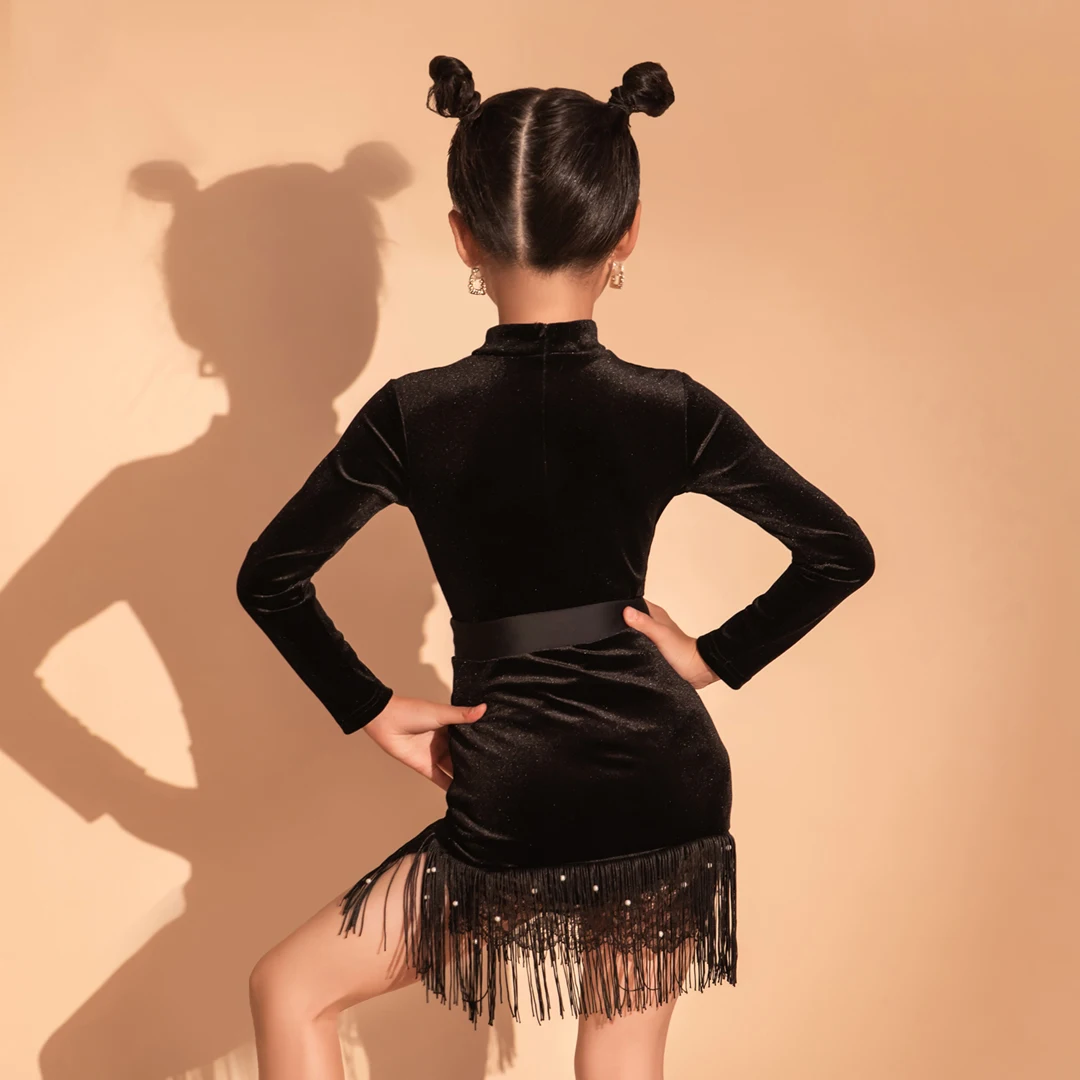 女の子のための新しいlatinダンスパフォーマンスコスチュームロングスカートスーツumba tango samba latinダンスドレスdancewear dqs11050