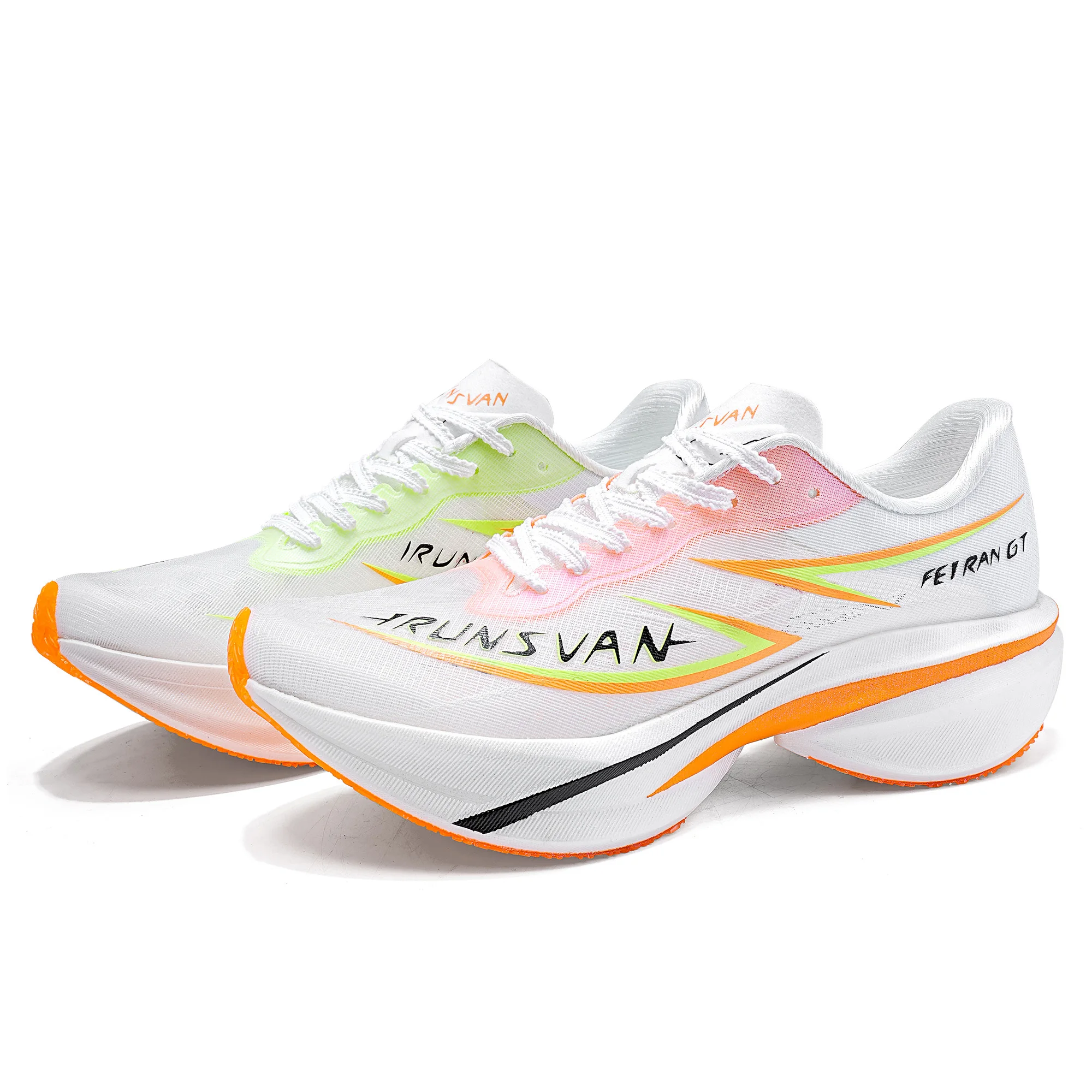 IRUNSVAN Full Palm Innovative Carbon Plate Board Double Knitting Breathable Dual Density Light Weight Fashion Sport Running Shoe