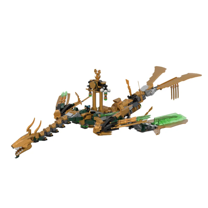 

595 PCS Creative Cool Golden Mechanical Dragon Modular Building Block Model Children Educational DIY Assembly Toy Birthday Gifts