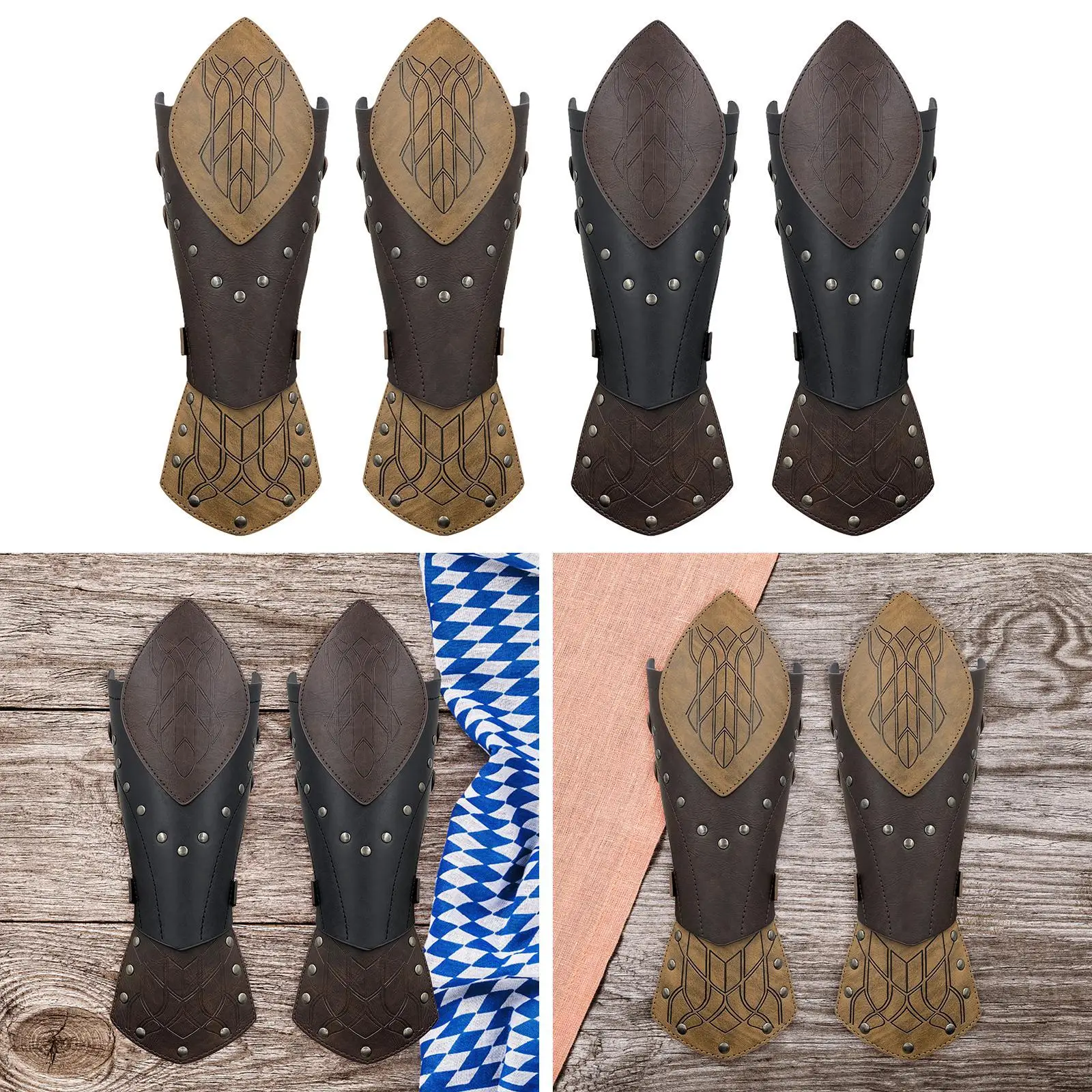 

Средневековые рыцарские наручи из искусственной кожи для взрослых, наручные браслеты для вечеринок, Хэллоуина, косплея, сценических выступлений