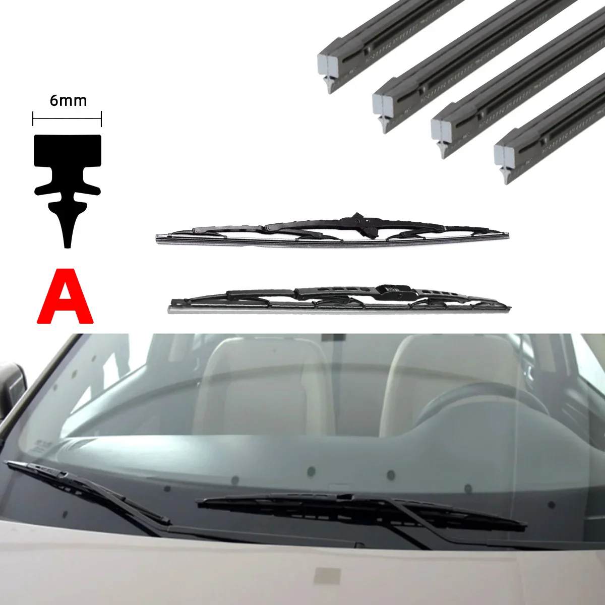 1pc Car Windshield Wiper Rubber Strip Replacement Parts Multiple Models To Choose From Four Season Wiper Blades Car Accessories