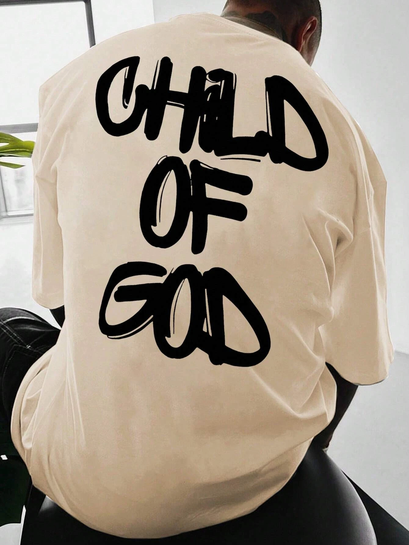 Camiseta de algodón Child of God para hombre, marca de lujo, moda de talla grande, pantalón corto informal, ropa de calle de manga, camiseta con estampado clásico recién llegada