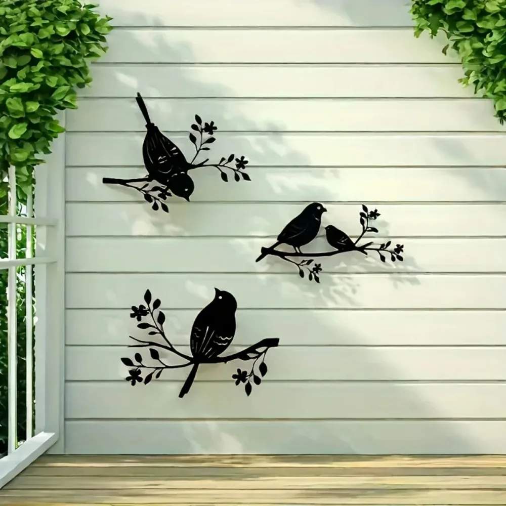 CIFBUY Metal Wall Art Rustic Bird Sculpture Rustproof Waterproof Hanging Ornament For Home Patio Kitchen Yard Garden Decor