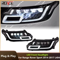 ROVCE LED Headlight DRL Dynamic Turning Headlight Assembly For Land Rover Range Rover Sport L494 14-17 Upgrade 18 Front Headlamp