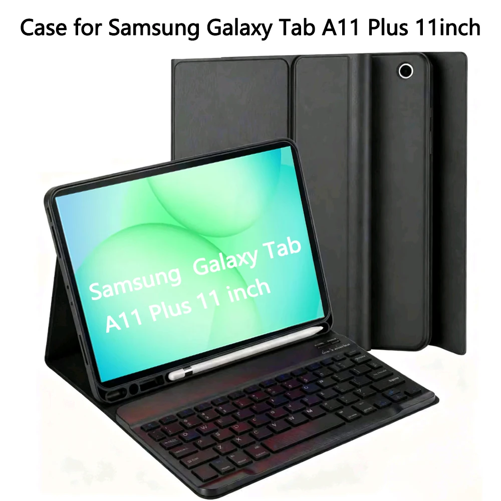 Keyboard Case for Samsung Galaxy Tab A11 Plus 11 Inch,For Samsung Galaxy Tab A11+Tablet Case with Pencil Slot Bluetooth Keyboard