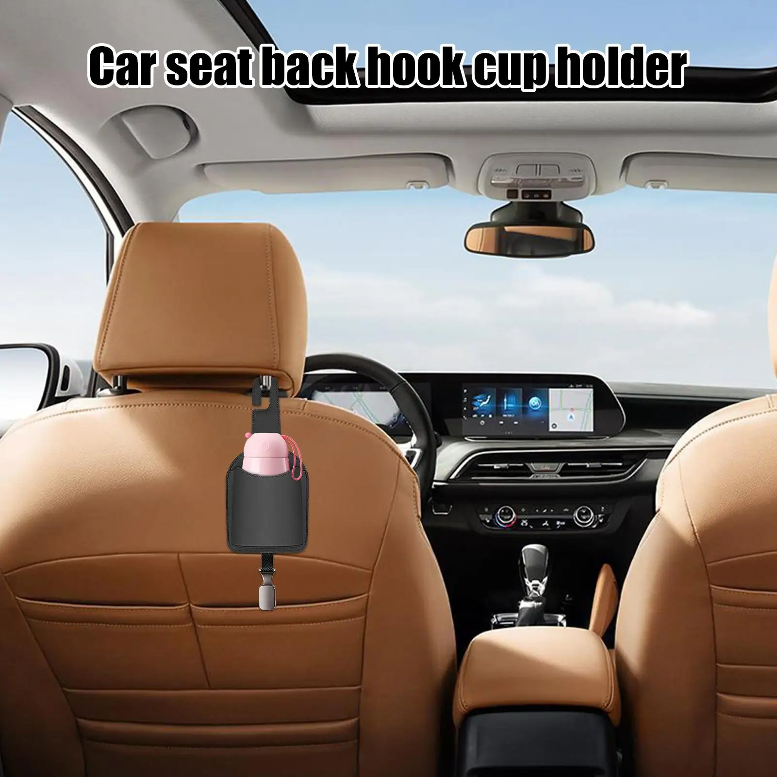 حامل الكأس للمقعد الخلفي للسيارة متعدد الوظائف لتخزين السيارات وحامل تخزين زجاجات مياه الشراب للسفر والشاحنة الداخلية #3