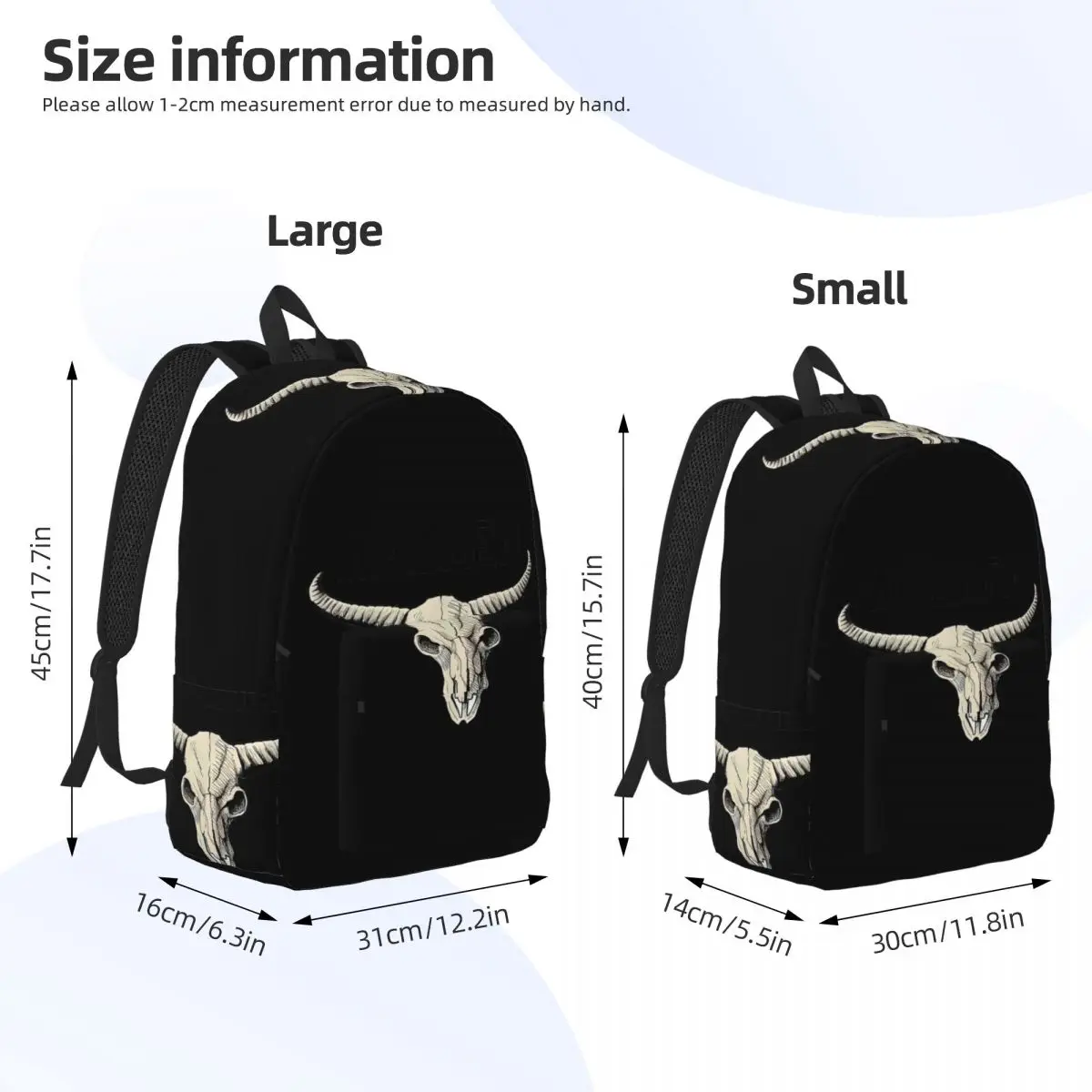 Bullhead Western Country Music Backpack Student BookBag Children School Bag Laptop Shoulder Bags for Boys Girls