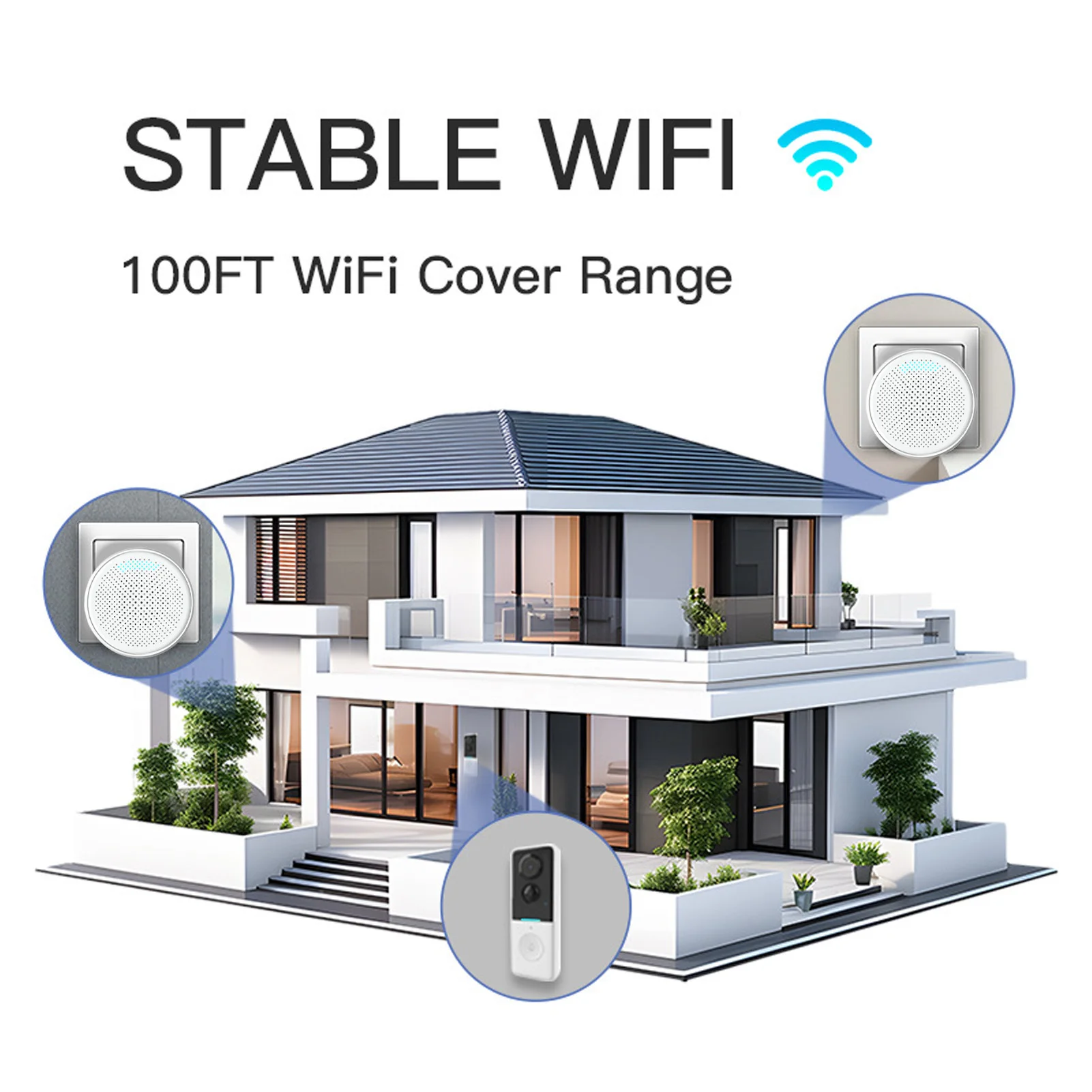 Campainha inteligente com câmera de porta, controle por aplicativo ty, visão noturna infravermelha, recarregável, vídeo porteiro, campainha, intercomunicador bidirecional para casa