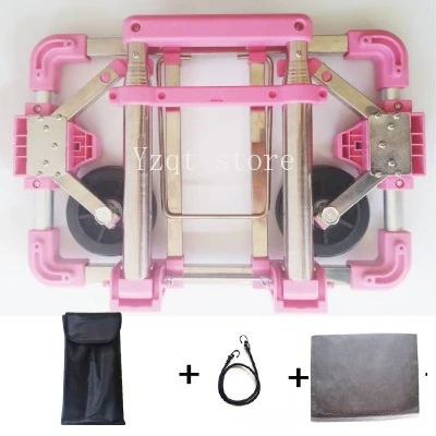 Folding small pull cart, ultra-small pull rod cart, portable pull cart, home shopping shopping, pulling goods, travel