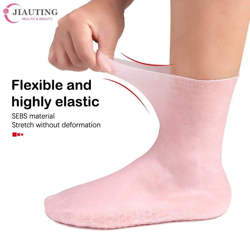 1 paire de chaussettes en gel pour les pieds, longues/courtes, en silicone, hydratantes, pour soins de la peau, protège-mains, anti-Contation, spa,