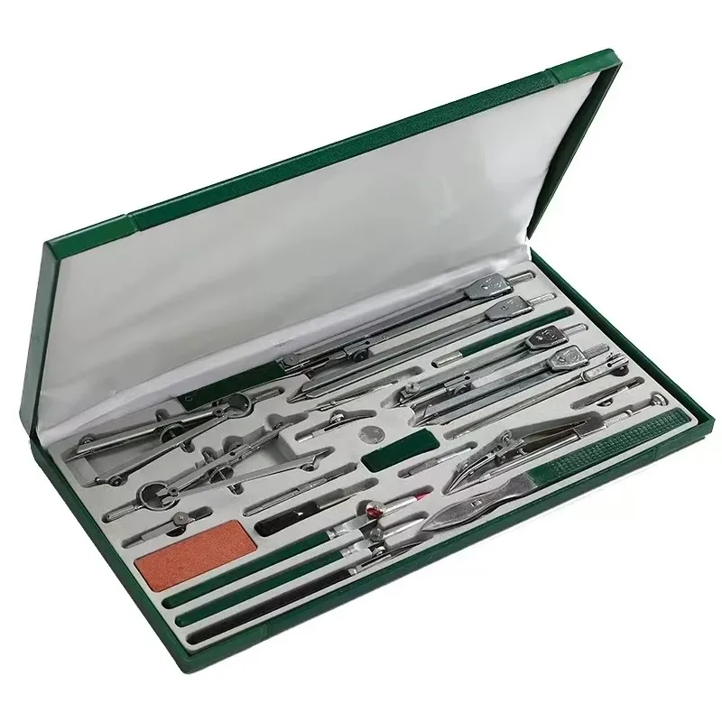 23pcs H4023 Drawing Instruments Drafting Metal Compass Tool Suit for Mechanical Construction Engineering