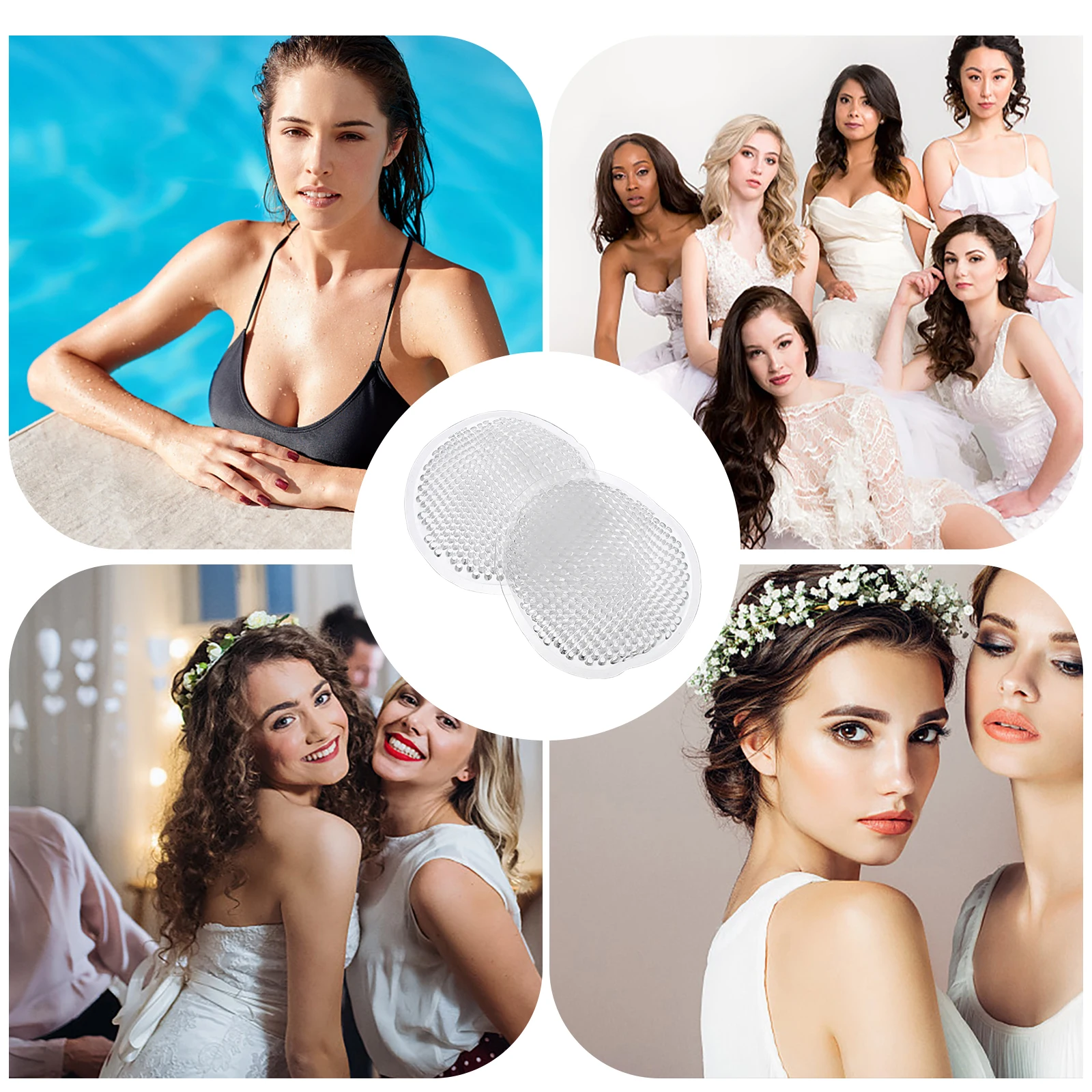 Cuscinetti per il seno in silicone Inserti per reggiseno a forma di coppa Copertine Riutilizzabili Sicuro Materiale ecologico Accessori per biancheria intima da donna