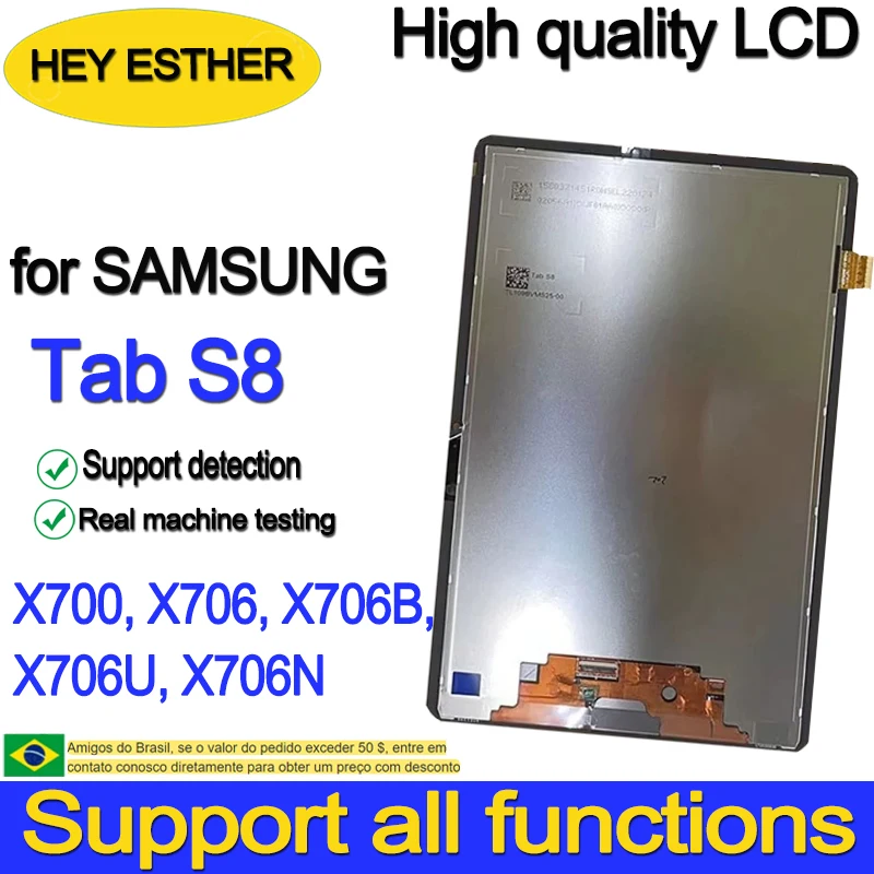 120Hz tft 11'' Display For Samsung Tab S8 SM-X700 SM-X706 X706B X706N X706U LCD Touch Screen Digitizer Replace Part