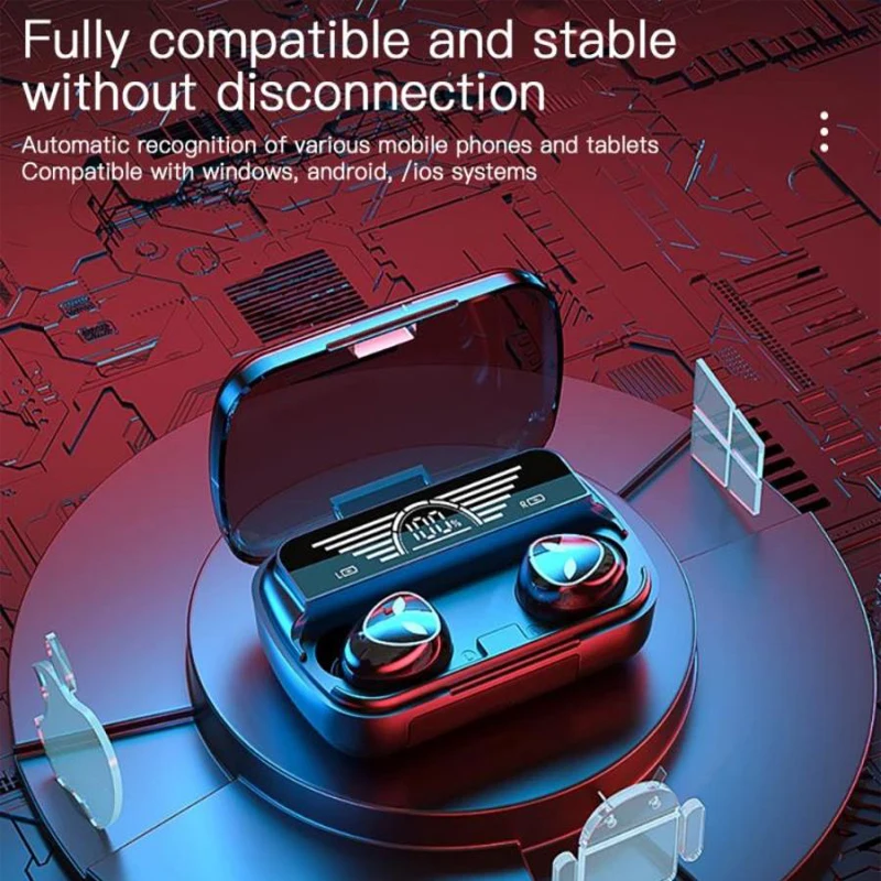 Soleeanre-auriculares inalámbricos con pantalla Digital, cascos deportivos con Control táctil 9D, binaurales, con micrófono