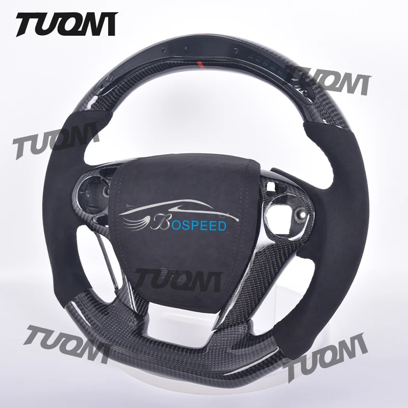 Alcantara Carbon Fiber LED Shift Lights Steering Wheel For Honda Civic City Accord Fit