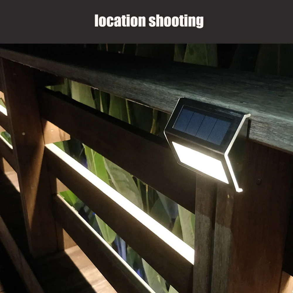 جديد 3L-ED الفولاذ المقاوم للصدأ الشمسية لمسارات الدرج في الهواء الطلق فناء L-ED ضوء الشارع الشمسي (أبيض دافئ) ضوء خارجي