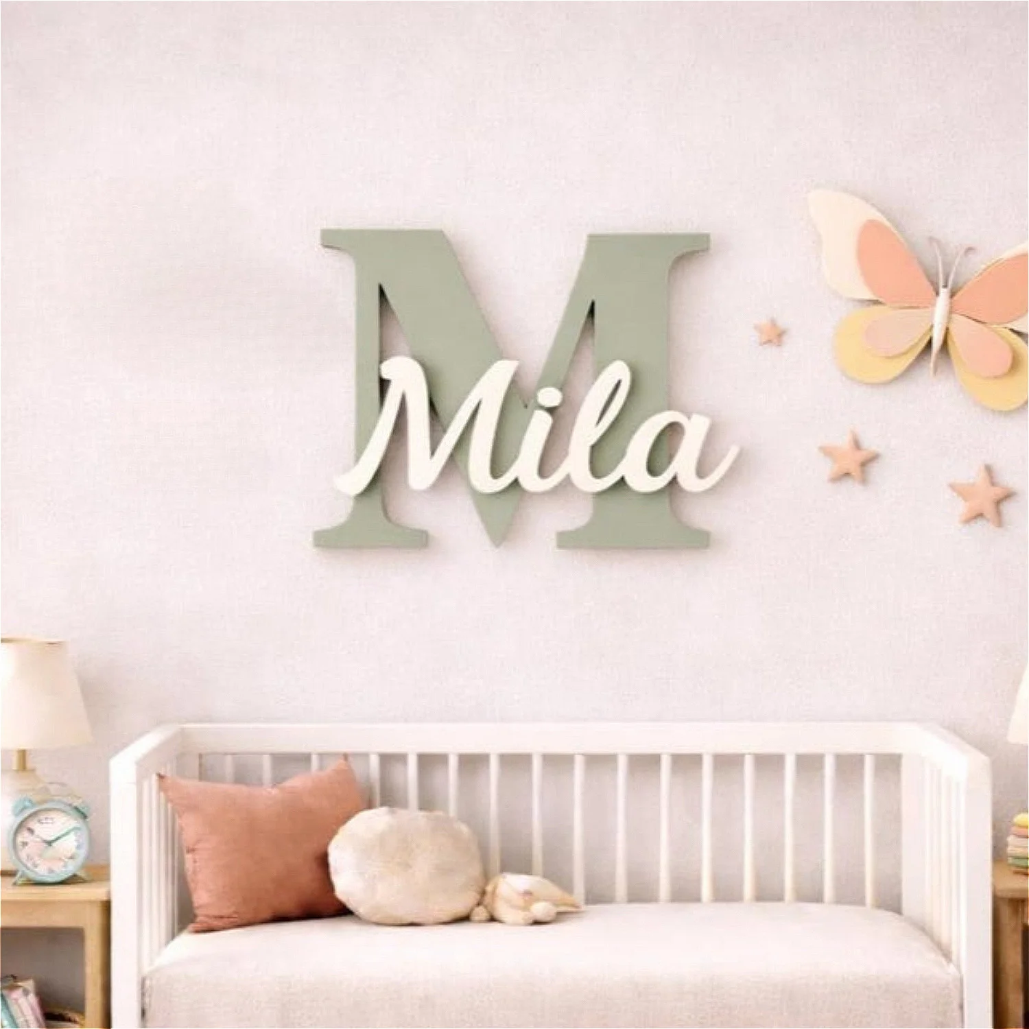 1pc Wooden Double-layer Letter Door Sign, Customized Name/letter,Personalized Children's Room Decoration,Baby Name Sign image 3